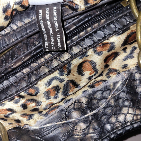 Christian Audigier Women's Double-Straps Large Logo Studs Satchel Shoulder Bag - Picture 12 of 13